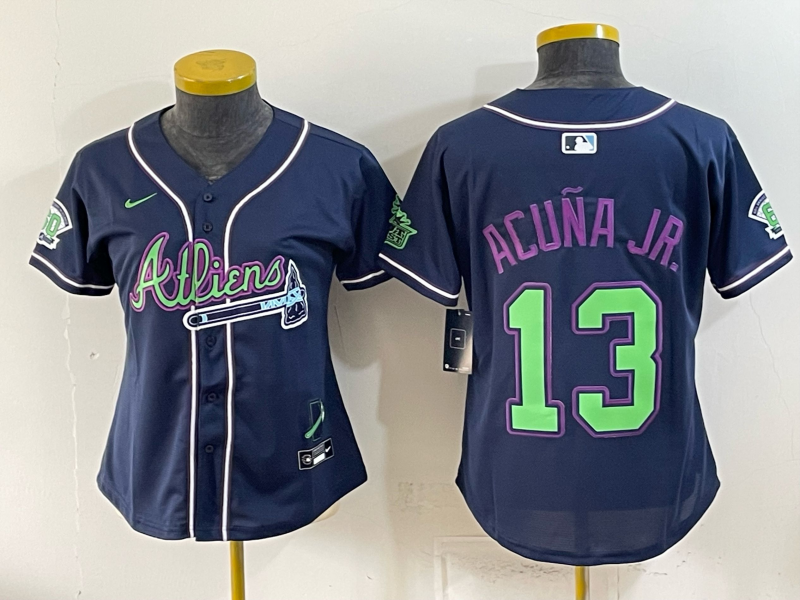 Youth 2026 Atlanta Braves #13 Acuna Jr blue Game Nike MLB Jersey 0727001